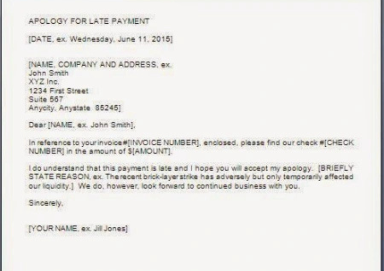 Apology for Late Payment