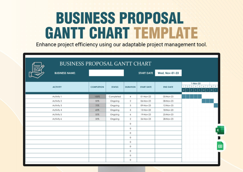 Business proposal Gantt Chart