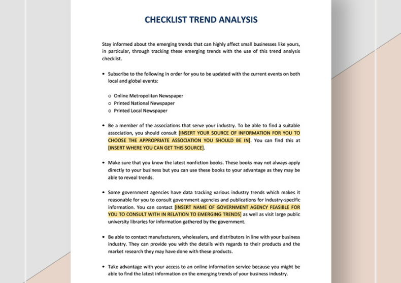 Checklist Trend Analysis
