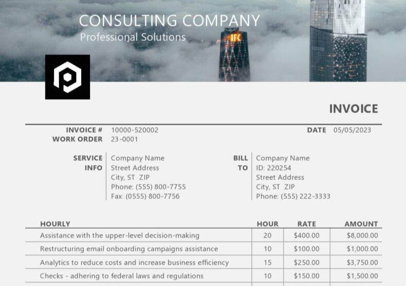 Consulting Invoice Template