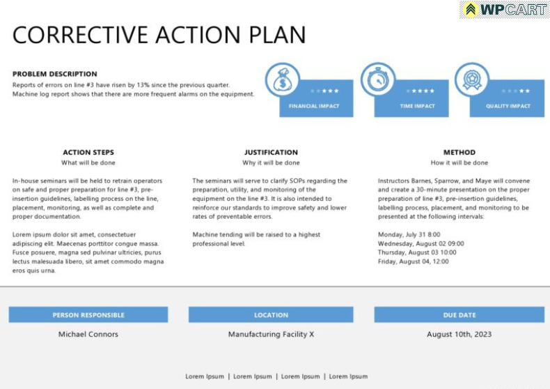 Corrective Action Plan Template