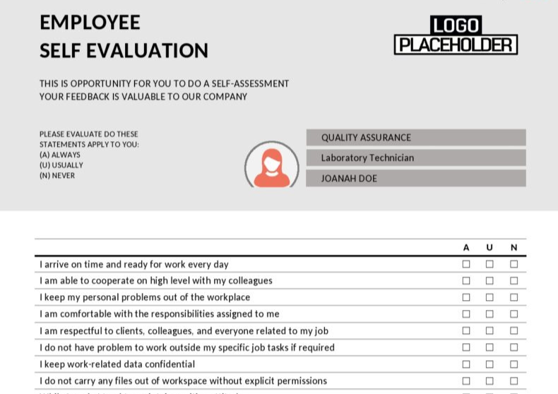 Employee Self Evaluation Template