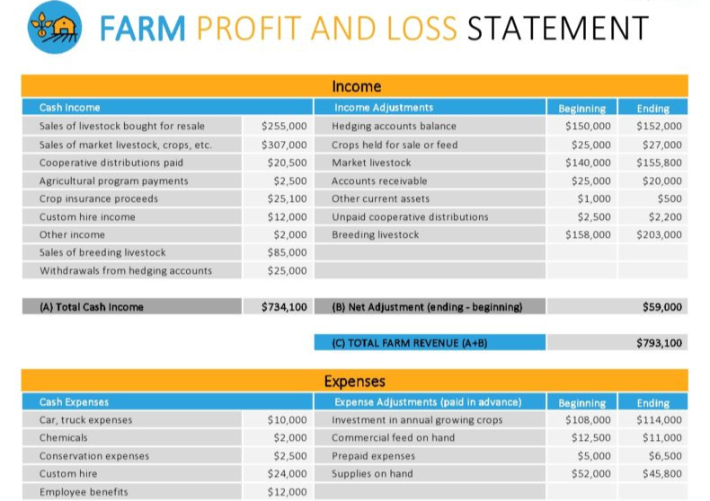 Farm Profit and Loss Statement