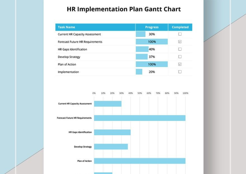 HR Implementation Plan Gantt Chart