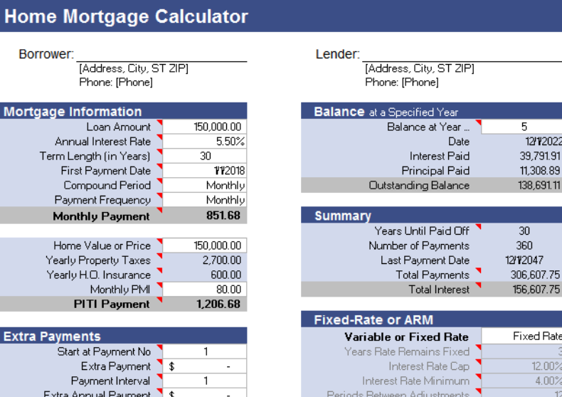 Home Mortgage Calculator