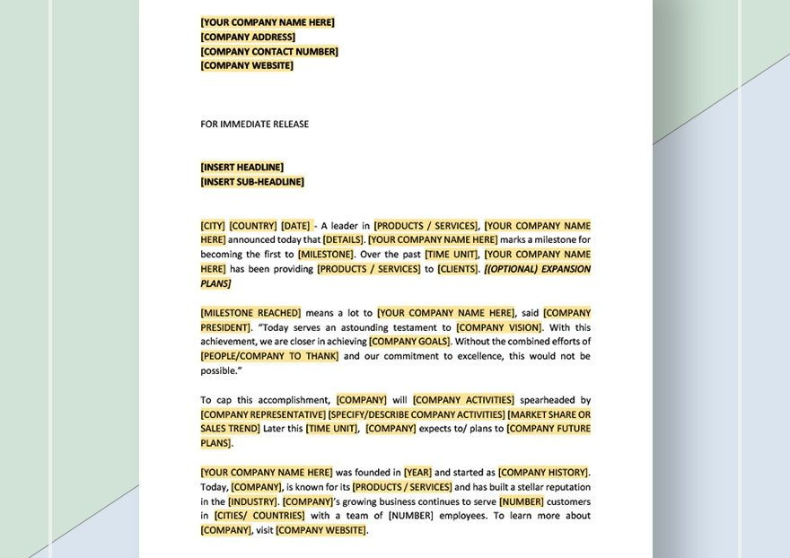 Press Release Company Has Reached a Milestone