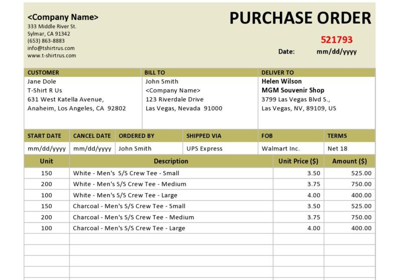 Purchase Order Template 03