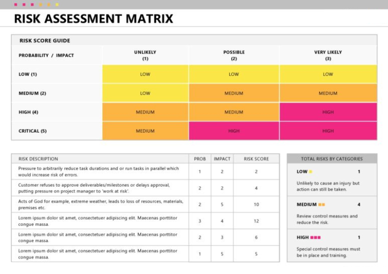 Risk Assessment Matrix Template