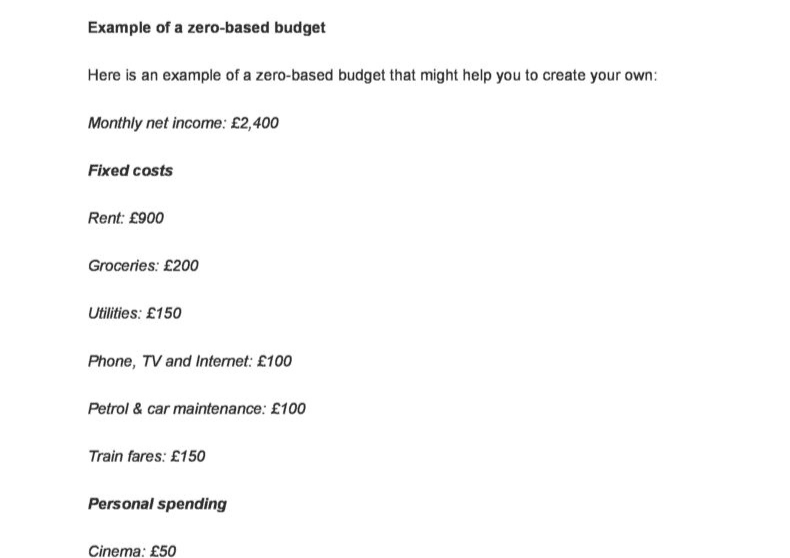 zero based budget template 3
