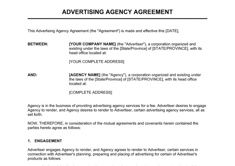 Advertising Agency Agreement