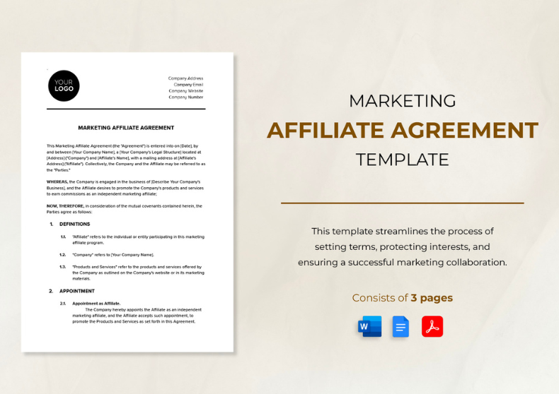 Affiliate Marketing Agreement Template