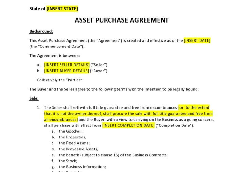Asset Purchase Agreement