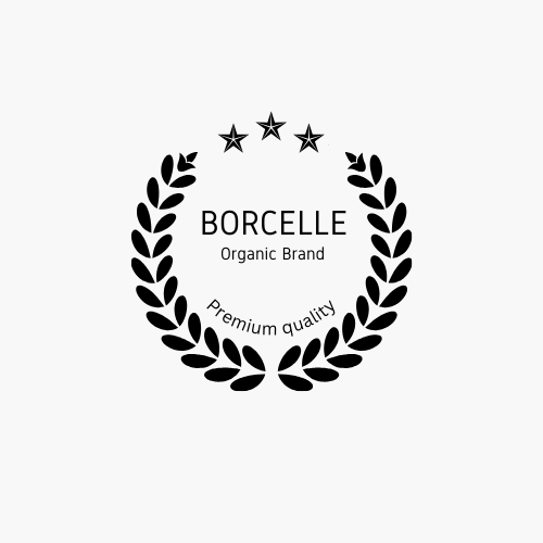Black White Laurel Wreath Premium Organic Cosmetics Logo