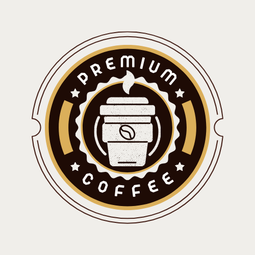 Black and Brown Rustic Premium Coffee Logo