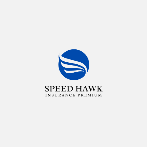 Blue Elegant Speed Hawk Insurance Premium Logo