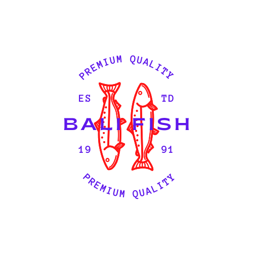 Blue Red Bold Premium Fish Logo