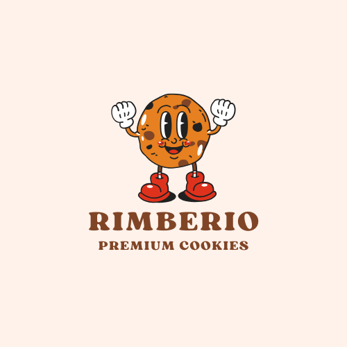 Brown Retro Illustrative Premium Cookies Logo