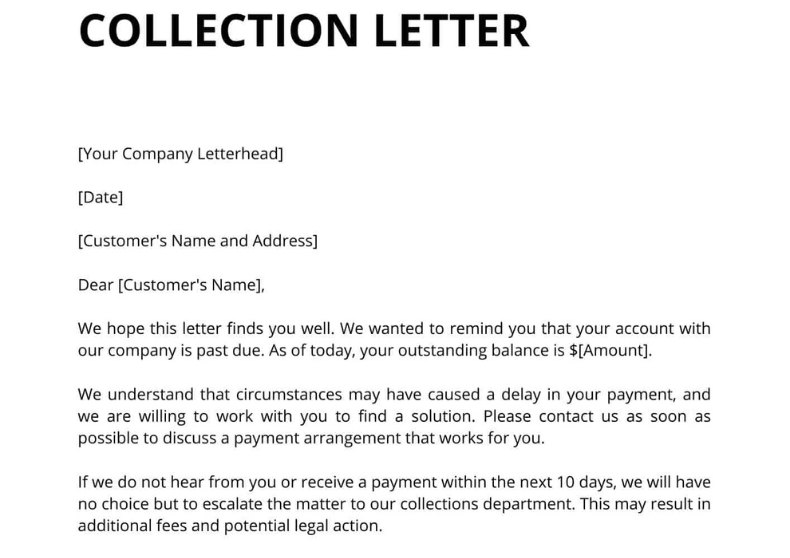 Collection Letter By Collection Agency