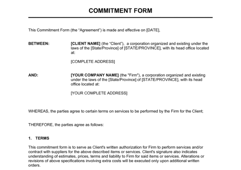 Commitment Form