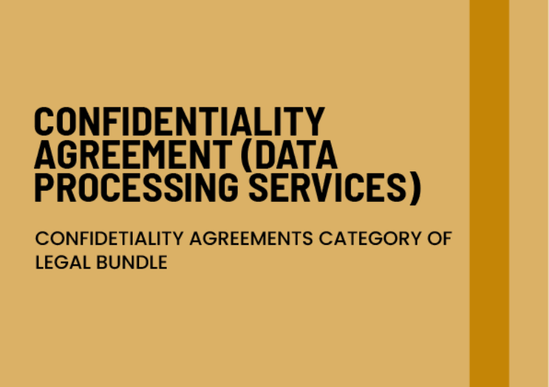 Confidentiality Agreement (Data Processing Services)