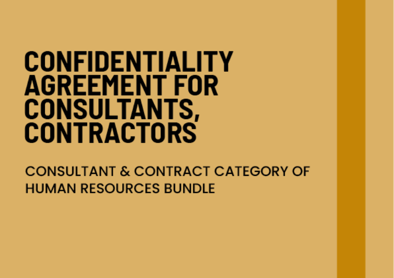 Confidentiality Agreement for Consultants, Contractors