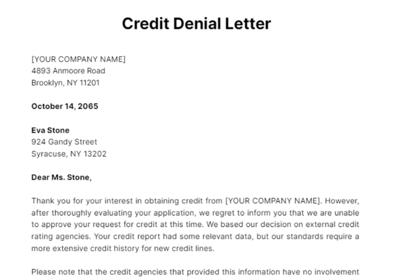 Credit Denial