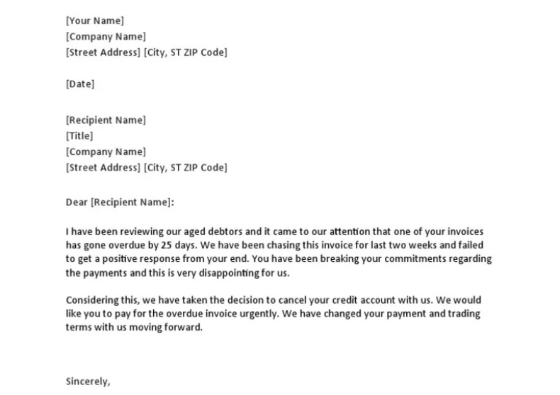 Credit Withdrawal on Late Account