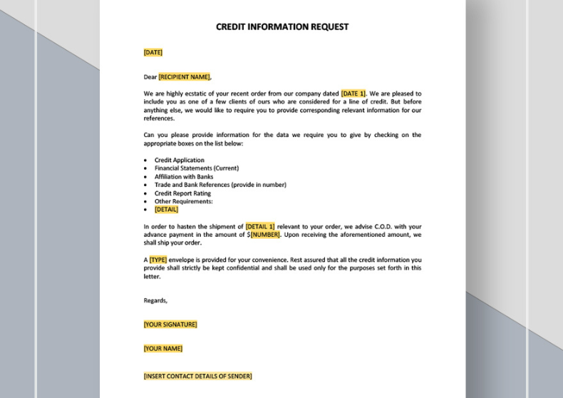 Credit and General Information Request