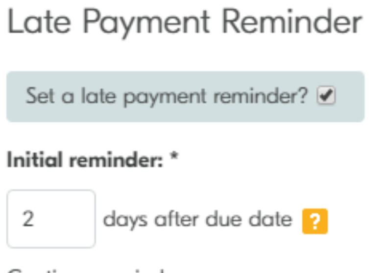 Initial Reminder of Late Payment