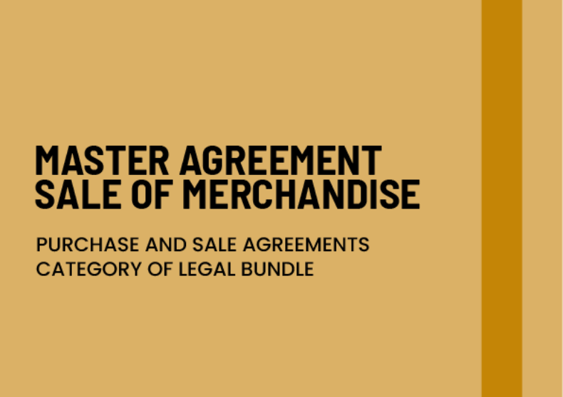 Master Agreement Sale of Merchandise