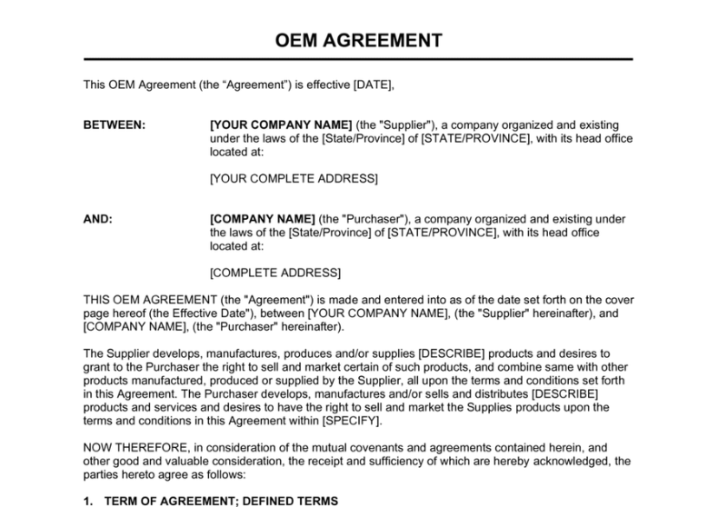 OEM Agreement