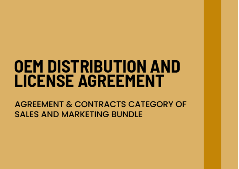 OEM Distribution and Licence Agreement