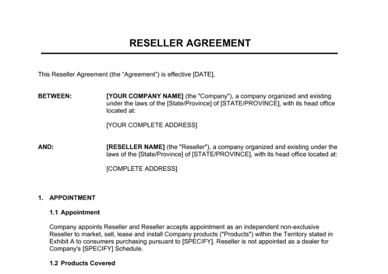 Reseller Agreement