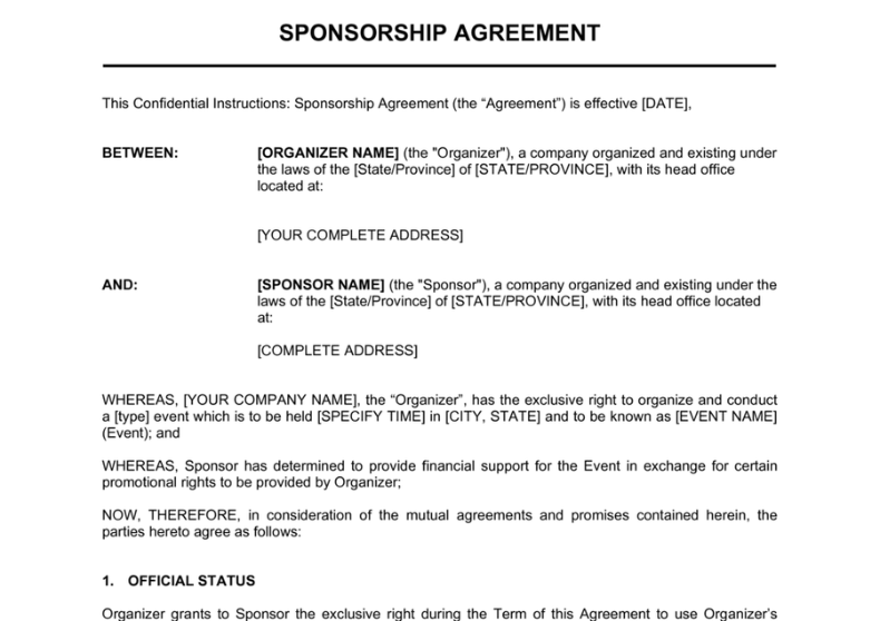 Sponsorship Agreement