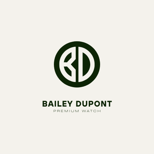 White and Dark Green Simple Premium Watch Store Logo