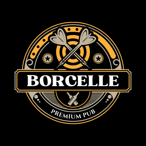 Yellow Grey Simple Bold Premium Pub Vintage Logo